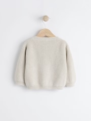 Grey 3D Bows Baby 100% Cotton Knitted Cardigan (0mths-2yrs) - Image 6 of 10