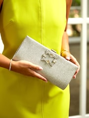Linzi Silver Admire Evening Clip Clutch Bag - Image 1 of 1