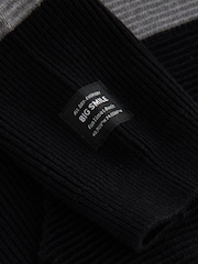 Black/Grey Knitted Textured 100% Cotton Hoodie and Joggers Set (3mths-7yrs) - Image 4 of 4