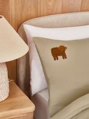 Natural Tufted Hamish Brushed 100% Cotton Duvet Cover and Pillowcase Set - Image 2 of 4