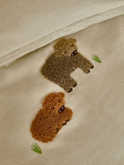 Natural Tufted Hamish Brushed 100% Cotton Duvet Cover and Pillowcase Set - Image 3 of 4