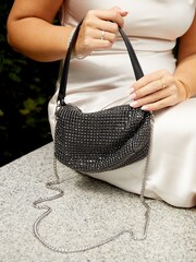 Linzi Black Dignity Diamante Shoulder Bag - Image 2 of 4