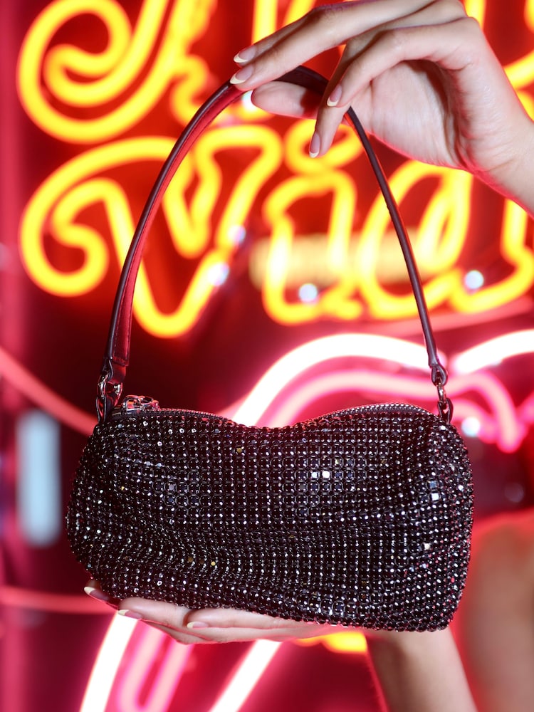 Linzi Black Dignity Diamante Shoulder Bag - Image 3 of 4