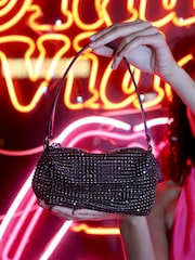 Linzi Black Dignity Diamante Shoulder Bag - Image 4 of 4