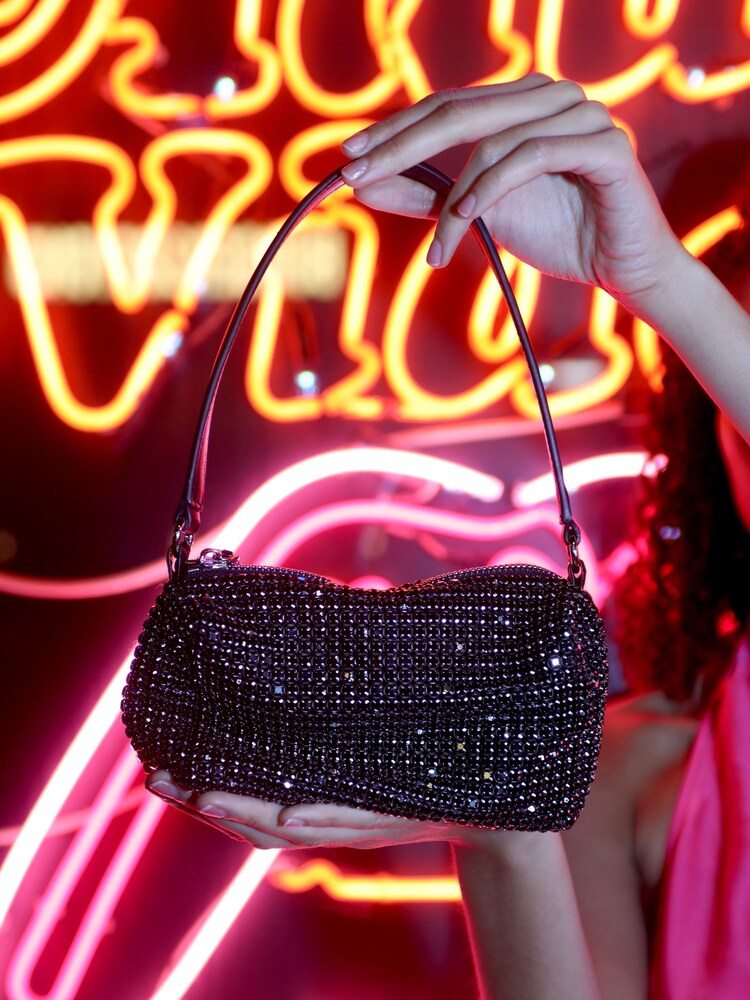 Linzi Black Dignity Diamante Shoulder Bag - Image 4 of 4
