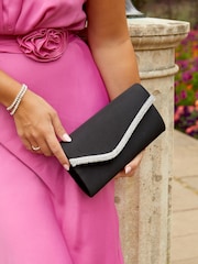Schwarz - Linzi Aveline Clutch mit Umschlag - Bild 2 von 2