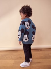 Teal Blue Mickey Mouse Knitted Crew Neck Jumper (3mths-7yrs) - Image 2 of 7