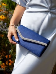 Linzi Blue Aveline Envelope Clutch Bag - Image 1 of 2