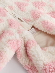 White/Pink Heart Baby Cosy Fleece Jacket (0mths-2yrs) - Image 5 of 7