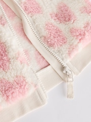 White/Pink Heart Baby Cosy Fleece Jacket (0mths-2yrs) - Image 7 of 7