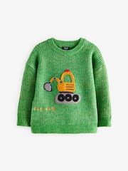 Green Digger Knitted Crew Neck Jumper (3mths-7yrs) - Image 4 of 7