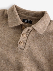Neutral Knitted Long Sleeve Polo And Joggers Set (3mths-7yrs) - Image 7 of 9