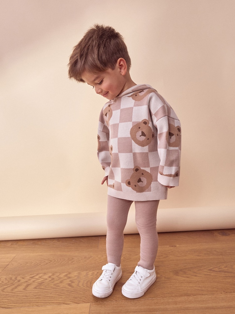 Neutral Bears Knitted Hoodie and Leggings Set (3mths-7yrs) - Image 1 of 6