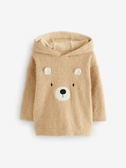 Tan Brown Bear Knitted Hoodie (3mths-7yrs) - Image 4 of 6