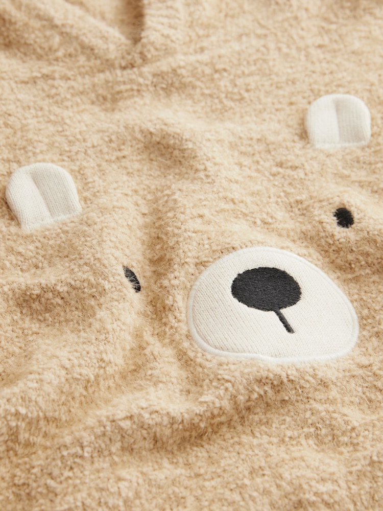 Tan Brown Bear Knitted Hoodie (3mths-7yrs) - Image 6 of 6