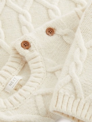 Ecru Cable Knit Crew Neck Jumper (3mths-7yrs) - Image 7 of 7