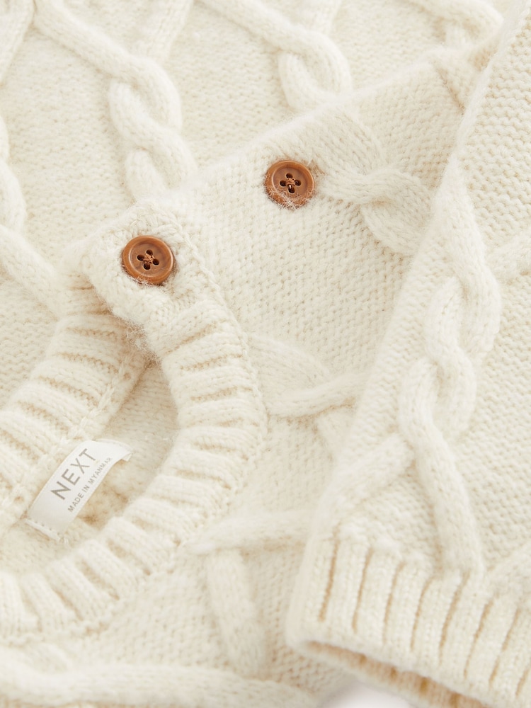 Ecru Cable Knit Crew Neck Jumper (3mths-7yrs) - Image 7 of 7