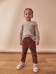 Neutral Knitted Crew Neck Jumper (3mths-7yrs) - Image 2 of 8