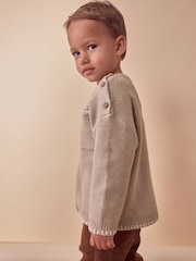 Neutral Knitted Crew Neck Jumper (3mths-7yrs) - Image 3 of 8