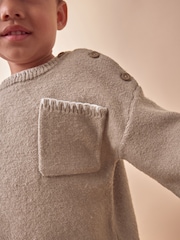 Neutral Knitted Crew Neck Jumper (3mths-7yrs) - Image 5 of 8