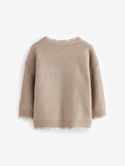 Neutral Knitted Crew Neck Jumper (3mths-7yrs) - Image 7 of 8