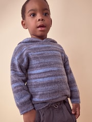Blue Stripe Knitted Hoodie (3mths-7yrs) - Image 1 of 6
