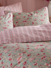Cath Kidston Green Set Of 2 Friendship Gardens 100% Cotton Pillowcases - Image 1 of 3