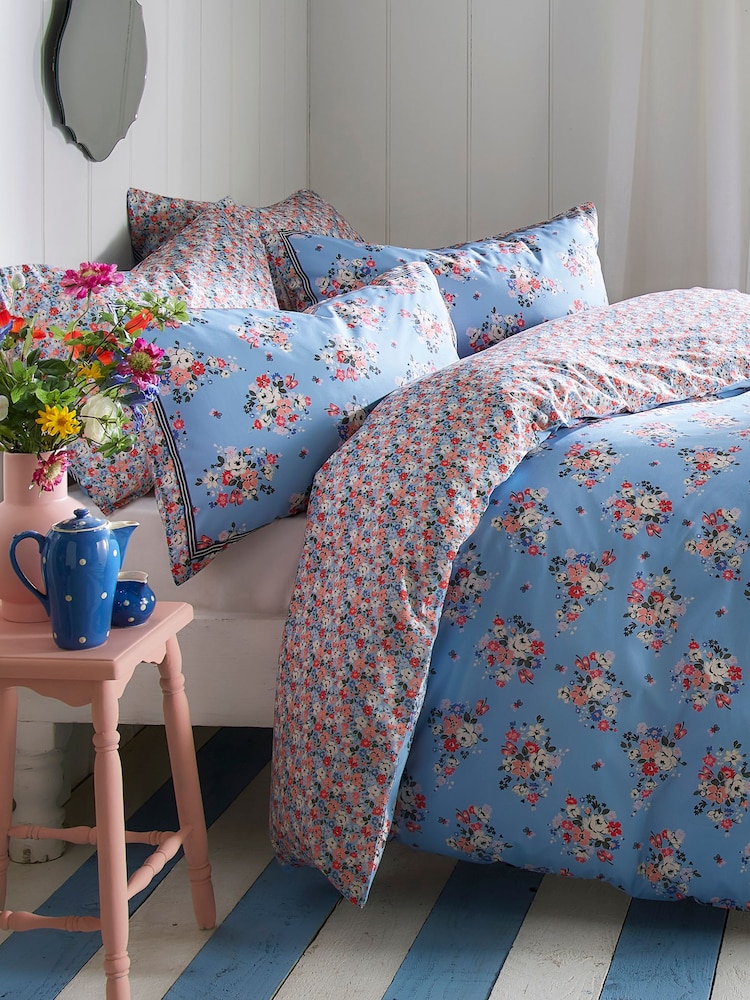 Cath Kidston Blue Set Of 2 Clifton Mews 100% Cotton Pillowcases - Image 2 of 3