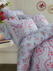 Cath Kidston Blue Set Of 2 Affinity Floral 100% Cotton Pillowcases - Image 1 of 3