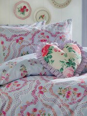 Cath Kidston Blue Set Of 2 Affinity Floral 100% Cotton Pillowcases - Image 2 of 3