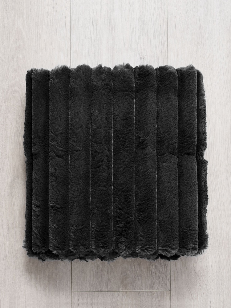 BHS Black Jumbo Cord Throw - Image 4 of 4