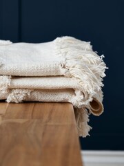 BHS Natural Tufted 100% Cotton Throw - Image 2 of 4
