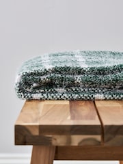 BHS Green Chequers Throw - Image 3 of 3