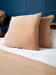 BHS Latte Natural Microfleece 59x59cm Cushion - Image 1 of 5