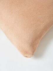 BHS Latte Natural Microfleece 59x59cm Cushion - Image 2 of 5