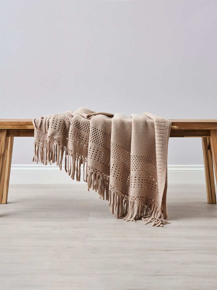 BHS Natural Elba Throw - Image 1 of 3