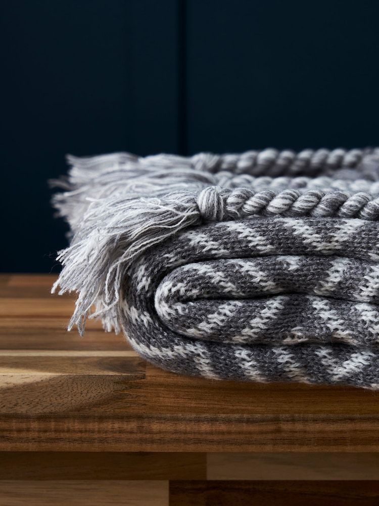 BHS Grey Kamina Throw - Image 2 of 3