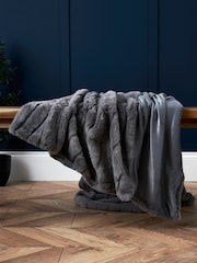 BHS Grey Boa Throw - Image 1 of 3