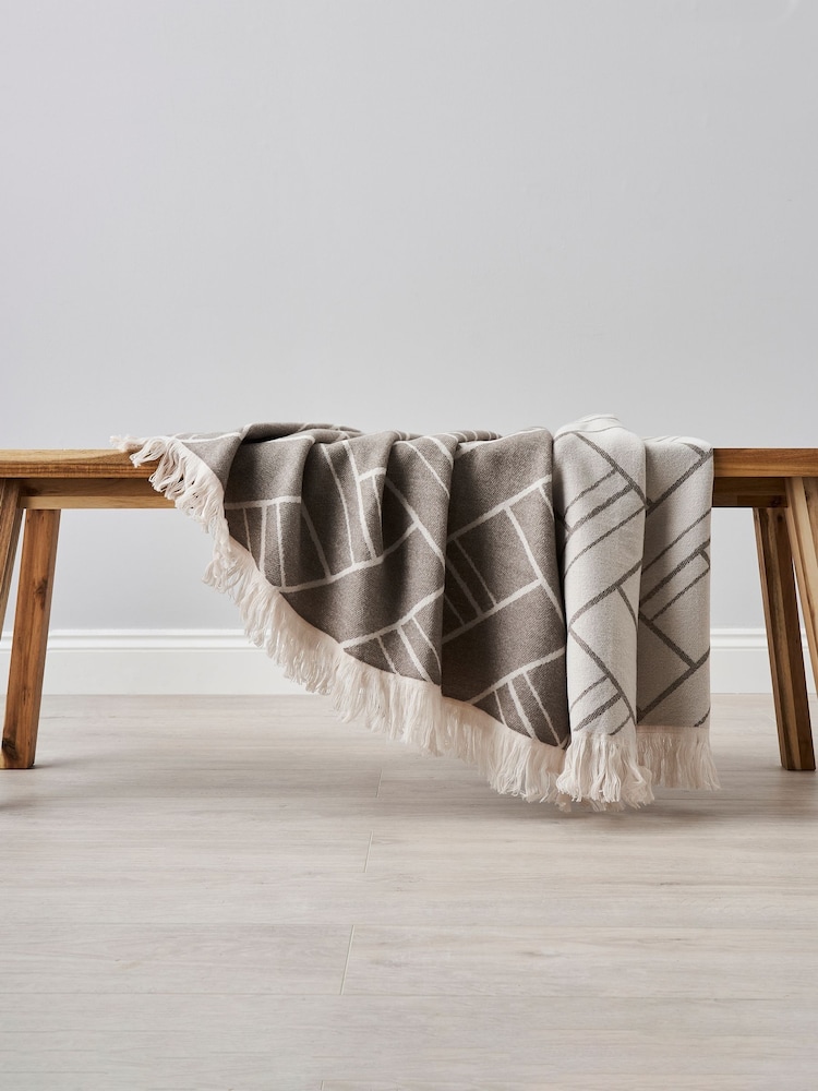 BHS Grey Retro Throw - Image 1 of 3