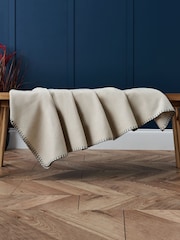 BHS Natural Felt Blanket Stitch Throw - Image 1 of 4