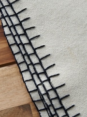 BHS Natural Felt Blanket Stitch Throw - Image 3 of 4