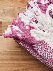 BHS Pink Trieste - Feather Woven Throw - Image 3 of 3