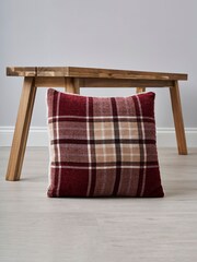 BHS Red Chenille Check with Sherpa Cushion - Image 1 of 5