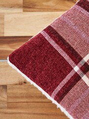 BHS Red Chenille Check with Sherpa Cushion - Image 2 of 5