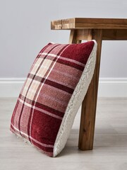 BHS Red Chenille Check with Sherpa Cushion - Image 3 of 5