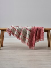 BHS Red Roma Loose Fringe Throw - Image 1 of 3