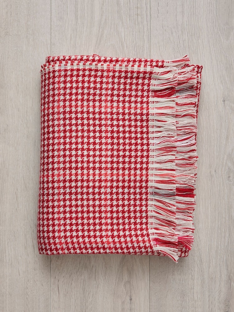 BHS Red Roma Loose Fringe Throw - Image 3 of 3