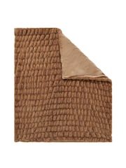 BHS Natural Ruched Faux Fur Throw - Image 4 of 4