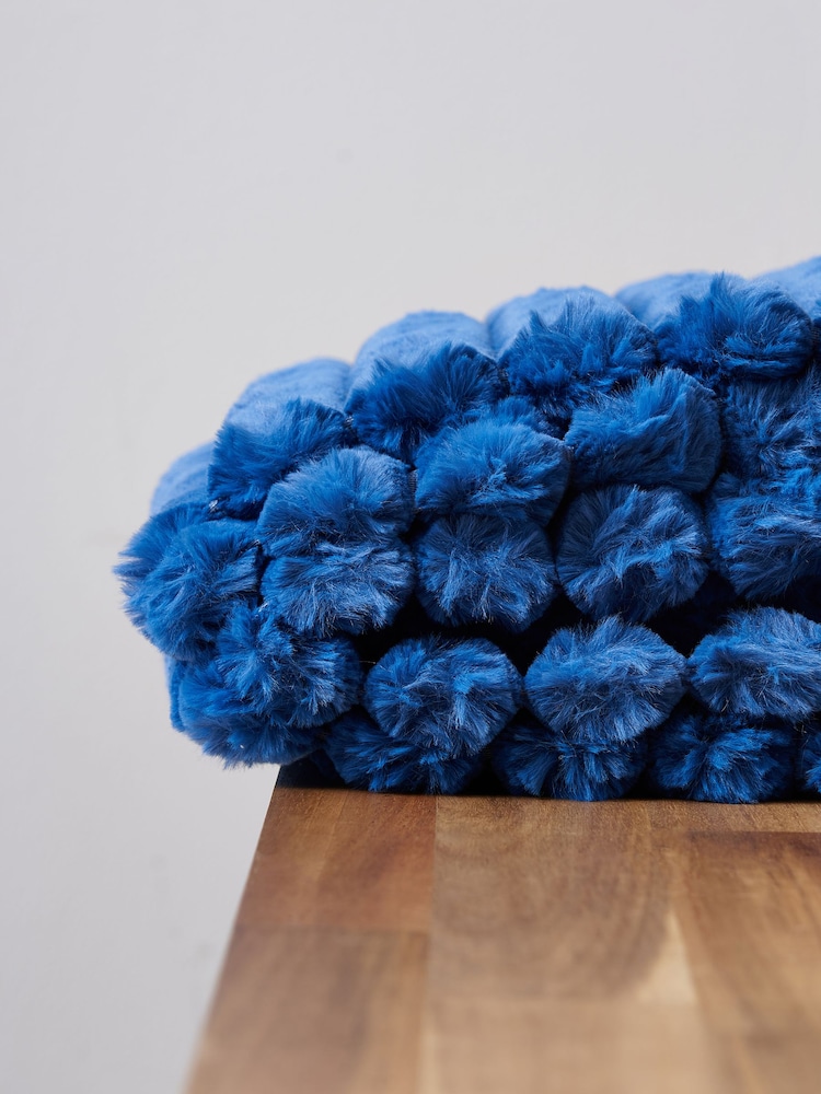 BHS Cobalt Blue Jumbo Cord Throw - Image 2 of 4