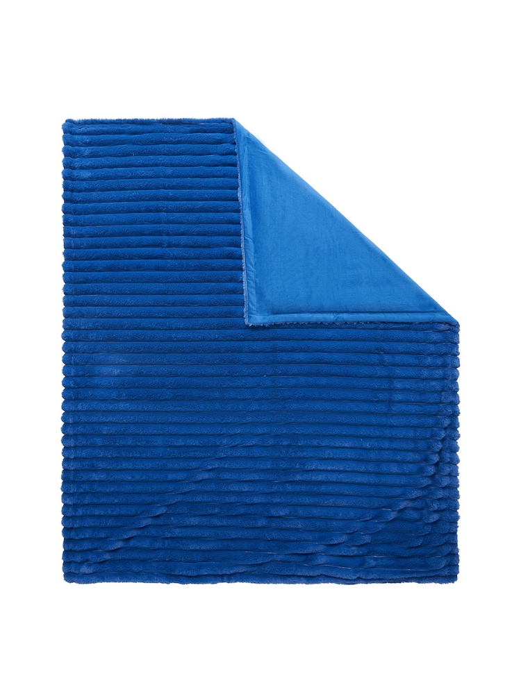 BHS Cobalt Blue Jumbo Cord Throw - Image 4 of 4